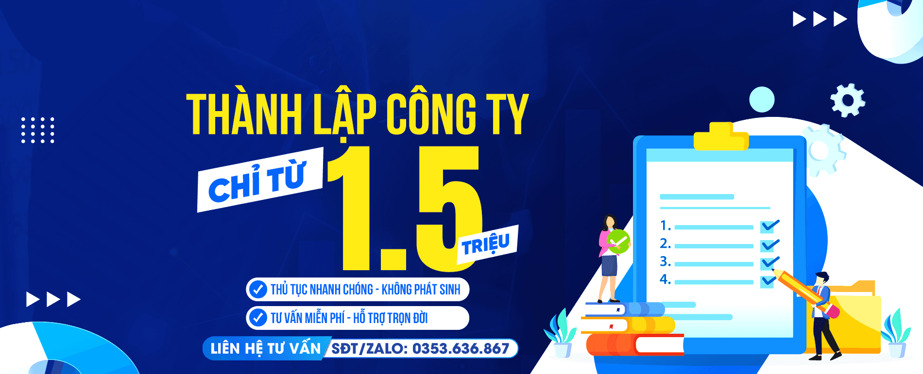 Thành lập công ty - Thủ tục nhanh chóng, hỗ trợ tận nơi