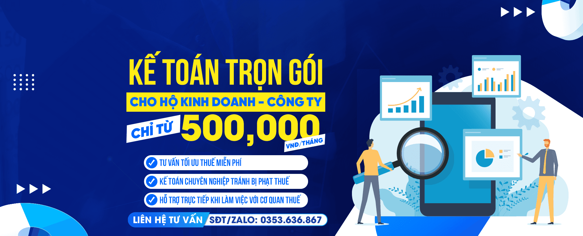 Dịch vụ kế toán - Trọn gói, uy tín, chuyên nghiệp.